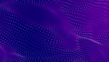 Koyu mor arkaplan. Büyük veri teknolojisi arka plan dalgası.