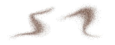 Kahve tozu çikolatalı kakao tozu kumlu arka plan. Kakao fasulyesi parçacıkları döner ve gerçekçi bir hareketle sıçrar. Yer tarçın ve şeker taze spiral dalga dizaynında dağılır..