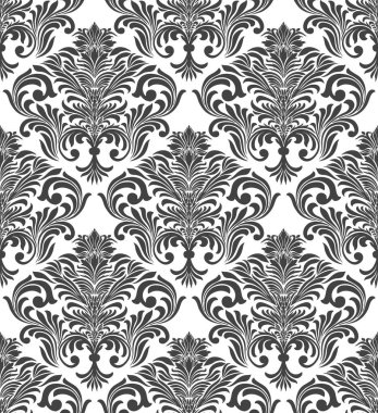 Damask deseni kusursuz vektör çizimi.