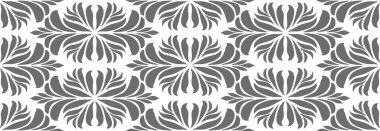 Damask desenli dikişsiz vektör duvar kağıdı. Barok tarzında kusursuz bir süs. Şam çiçeği desenli elementler.