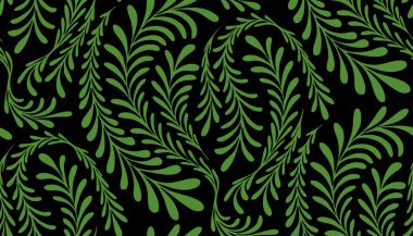 Beyaz arka planda yeşil eğrelti otu deseni yok. Girdap yapraklı zarif eğrelti otu yaprağı deseni, tekstil, duvar kağıdı ve dekoratif arka planlar için mükemmel..