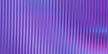 Yanardöner eğimli ve mavi metal efektli tırtıklı mor cam arka plan. Soyut fraktal şablon ve kaliteli duvar tasarımı için neon ışık dalgaları. Flütlü elmas desenli yarı saydam prizmatik yüzey.