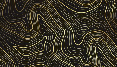 Altın soyut dokudaki çizgi deseni. Dağ ve dalga biçimlerinden esinlenilmiş lüks bir arka plan..