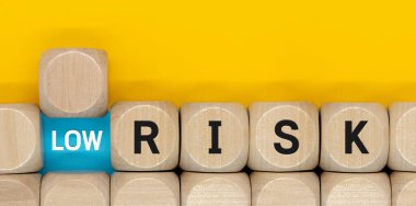 RISK - the inscription on wooden cubes