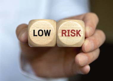 RISK - the inscription on wooden cubes