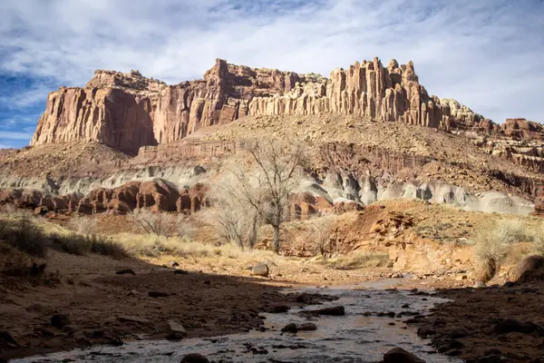 Capitol Resif Ulusal Parkı 'nın göz kamaştırıcı dağ manzaraları görkemli kırmızı kaya oluşumları, geniş çöl manzaraları ve dramatik uçurumlar içerir. Engebeli ama sakin Utah vahşi doğası nefes kesici manzaralar sunuyor..