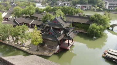 Shaoxing, Zhejiang 'daki antik şehir manzarası. - Evet. Yüksek kalite 4k görüntü