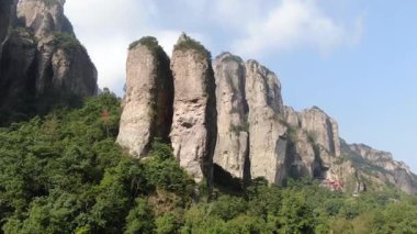 Wenzhou Çin 'deki Yandang Dağları' nın hava manzarası. Yüksek kalite 4k görüntü