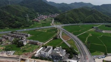 Hangzhou Çin 'in kırsal manzarası. Yüksek kalite 4k görüntü