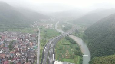 Hangzhou Çin 'in kırsal manzarası. Yüksek kalite 4k görüntü