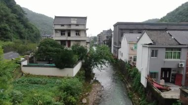 Hangzhou Çin 'in kırsal manzarası. Yüksek kalite 4k görüntü