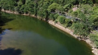 Taihuyuan, Hangzhou 'daki doğal manzaranın havadan görünüşü. Yüksek kalite 4k görüntü