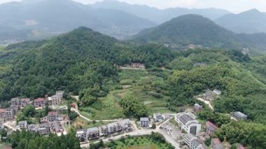 Çin 'in Hangzhou ilçesindeki kırsal bölge manzarası. Yüksek kalite 4k görüntü