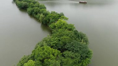 Xianghu Gölü Hangzhou Çin 'in doğal manzarası. Yüksek kalite 4k görüntü