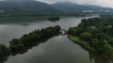 Xianghu Gölü Hangzhou Çin 'in doğal manzarası. Yüksek kalite 4k görüntü