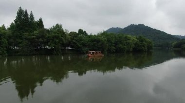 Xianghu Gölü Hangzhou Çin 'in doğal manzarası. Yüksek kalite 4k görüntü