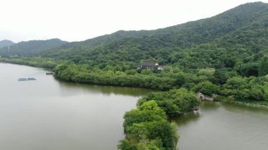 Xianghu Gölü Hangzhou Çin 'in doğal manzarası. Yüksek kalite 4k görüntü