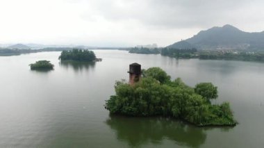 Xianghu Gölü Hangzhou Çin 'in doğal manzarası. Yüksek kalite 4k görüntü
