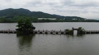 Xianghu Gölü Hangzhou Çin 'in doğal manzarası. Yüksek kalite 4k görüntü