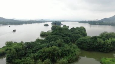 Xianghu Gölü Hangzhou Çin 'in doğal manzarası. Yüksek kalite 4k görüntü