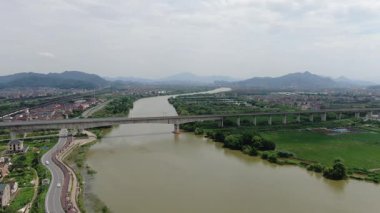 Hangzhou Çin 'in kırsal manzarası. Yüksek kalite 4k görüntü