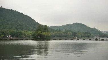 Xianghu Gölü 'nün doğal manzarası. Tekne manzarası, Hangzhou Çin. Yüksek kalite 4k görüntü
