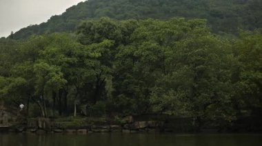 Xianghu Gölü 'nün doğal manzarası. Tekne manzarası, Hangzhou Çin. Yüksek kalite 4k görüntü