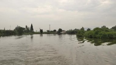 Bataklıklarda kayıkla gezerken görülen manzara, Shaoxing Zhejiang China. Yüksek kalite 4k görüntü