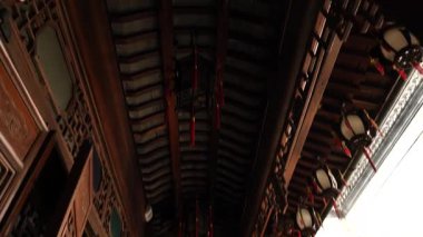 Hangzhou 'daki Hu Xueyan' ın eski konutunda geleneksel Çin mimarisi. Yüksek kalite 4k görüntü