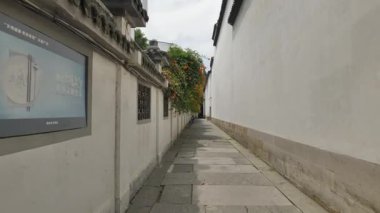 Hangzhou 'daki Hu Xueyan' ın eski konutunda geleneksel Çin mimarisi. Yüksek kalite 4k görüntü