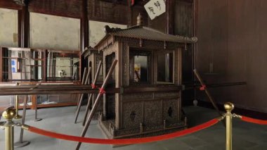 Hangzhou 'daki Hu Xueyan' ın eski konutunda geleneksel Çin mimarisi. Yüksek kalite 4k görüntü