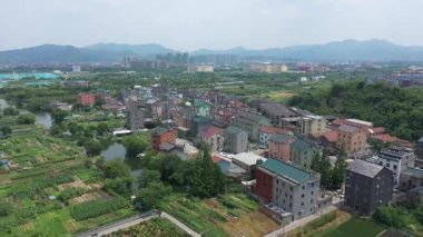 Hangzhou Çin 'in kırsal manzarası. Yüksek kalite 4k görüntü