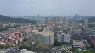 Qianjiang Hava Sahnesi Yeni Şehir, Hangzhou, Zhejiang Eyaleti, Çin. Yüksek kalite 4k görüntü