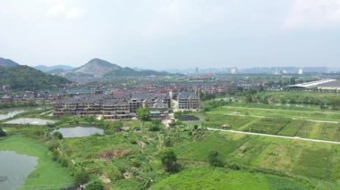 Hangzhou Çin 'in kırsal manzarası. Yüksek kalite 4k görüntü