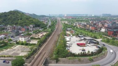 Hangzhou Çin 'in kırsal manzarası. Yüksek kalite 4k görüntü