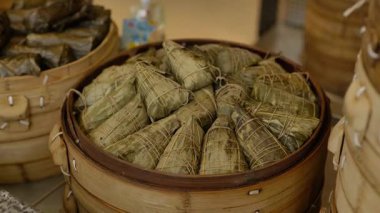 Çin geleneksel pasta gösterisi. Hangzhou Çin yüksek kalite 4K görüntü.