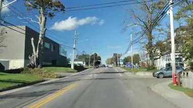 Prens Edward Adası 'nın sonbaharında kırsal yol manzarası. Yüksek kalite 4k görüntü