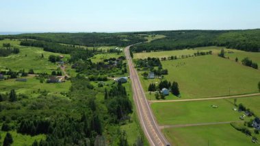 Kanada 'daki Prens Edward Adası' nın hava manzarası. Yüksek kalite 4k görüntü