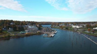 Sonbaharda Prens Edward Adası 'nın hava manzarası. Yüksek kalite 4k görüntü