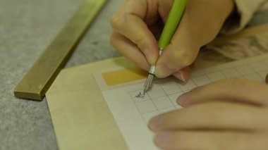 Çin kaligrafisinin yakın çekimi. Yüksek kalite 4k görüntü