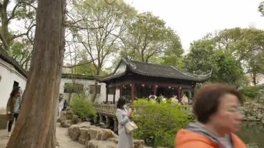 Şangay Yu Bahçesi 'ndeki doğal ve kültürel manzaralar. Yüksek kalite 4k görüntü