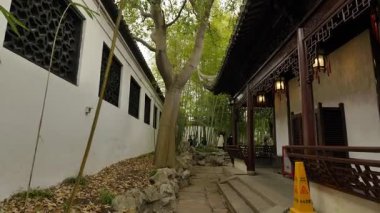 Şangay Yu Bahçesi 'ndeki doğal ve kültürel manzaralar. Yüksek kalite 4k görüntü