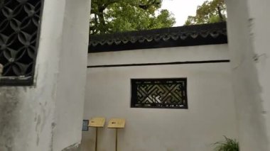 Şangay Yu Bahçesi 'ndeki doğal ve kültürel manzaralar. Yüksek kalite 4k görüntü