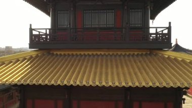 Şangay, Çin - 8 Mart 2022: 4K Real Time Aerial view of The Guangfulin site of Shanghai, Çin. Yüksek kalite 4k görüntü