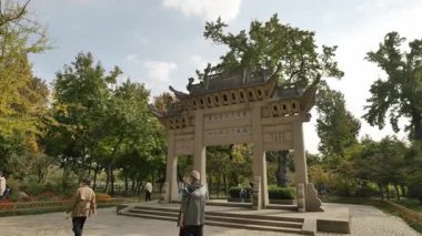 Natural and cultural scenery when walking in tianping mountain, suzhou, China. High quality 4k footage