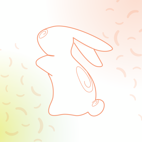 Paskalya çizimi minimalist tavşanı