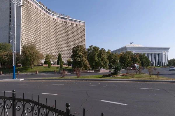 Гостиница Узбекистан Площади Амира Темура Узбекистане Ташкенте — стоковое фото
