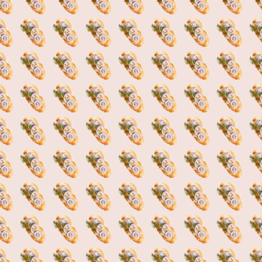 Ringa balıklı çıtır tost, soğan ve otlar, lezzetli bir kahvaltı.