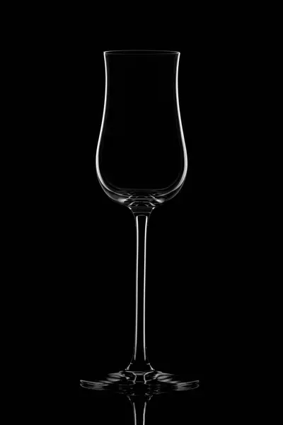 Bicchiere Vino Vuoto Sfondo Nero Fotografia Stock
