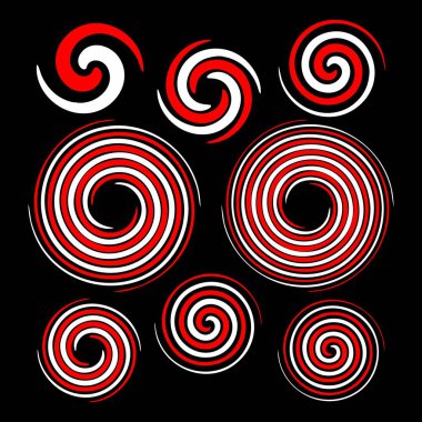 Siyah arkaplanda kırmızı ve beyaz girdap